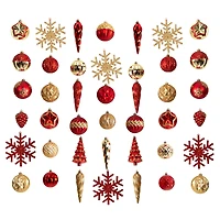 52ct. Holiday Deluxe Shatterproof Christmas Tree Ornament Box Set