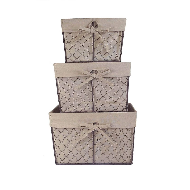 DII® Natural Lining Chicken Wire Basket Set