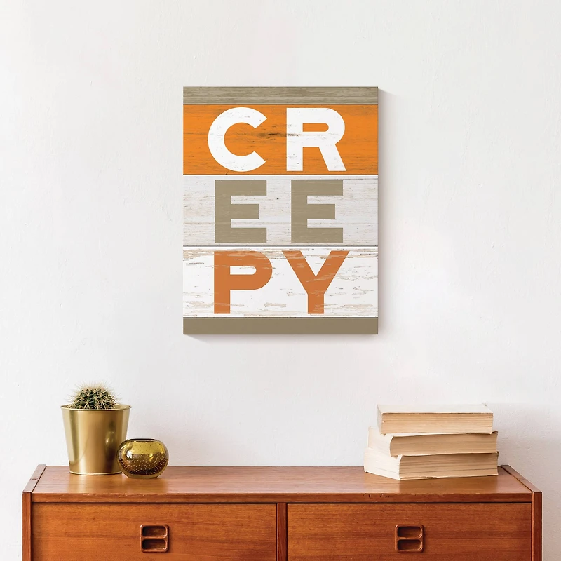Creepy Wood Slats Canvas Wall Art