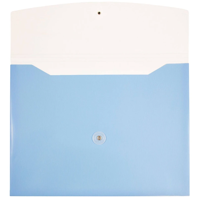 JAM Paper 9.75" x 13" Two-Tone Light Blue Plastic Button & String Tie Closure Envelopes, 12ct.