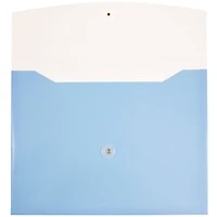 JAM Paper 9.75" x 13" Two-Tone Light Blue Plastic Button & String Tie Closure Envelopes, 12ct.