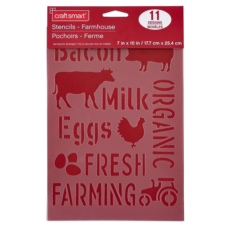 Farmhouse Stencils, 7" x 10" by Craft Smart®