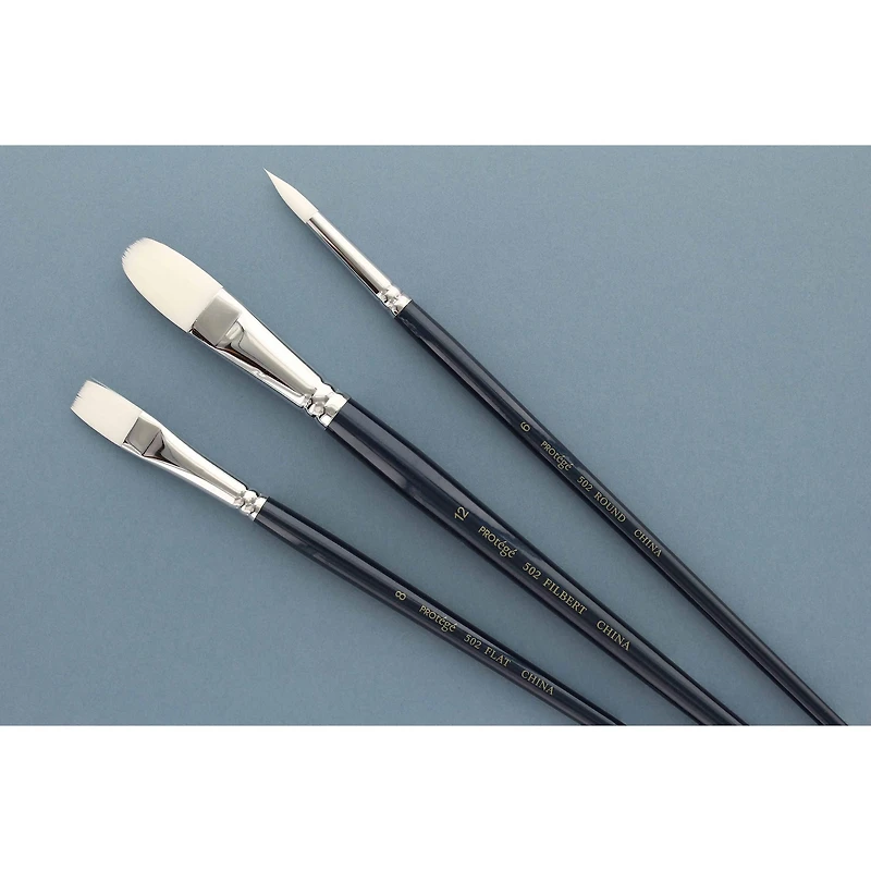 Protégé White Nylon Long Handle 3 Piece Brush Set