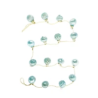 Hello Honey® 6ft. Mint Green Embossed Mercury Glass Ornament Garland