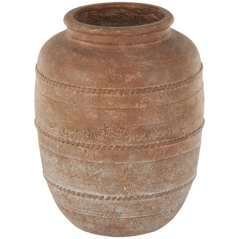 18" Brown Magnesium Oxide Mediterranean Inspired Vase