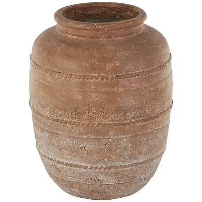 18" Brown Magnesium Oxide Mediterranean Inspired Vase