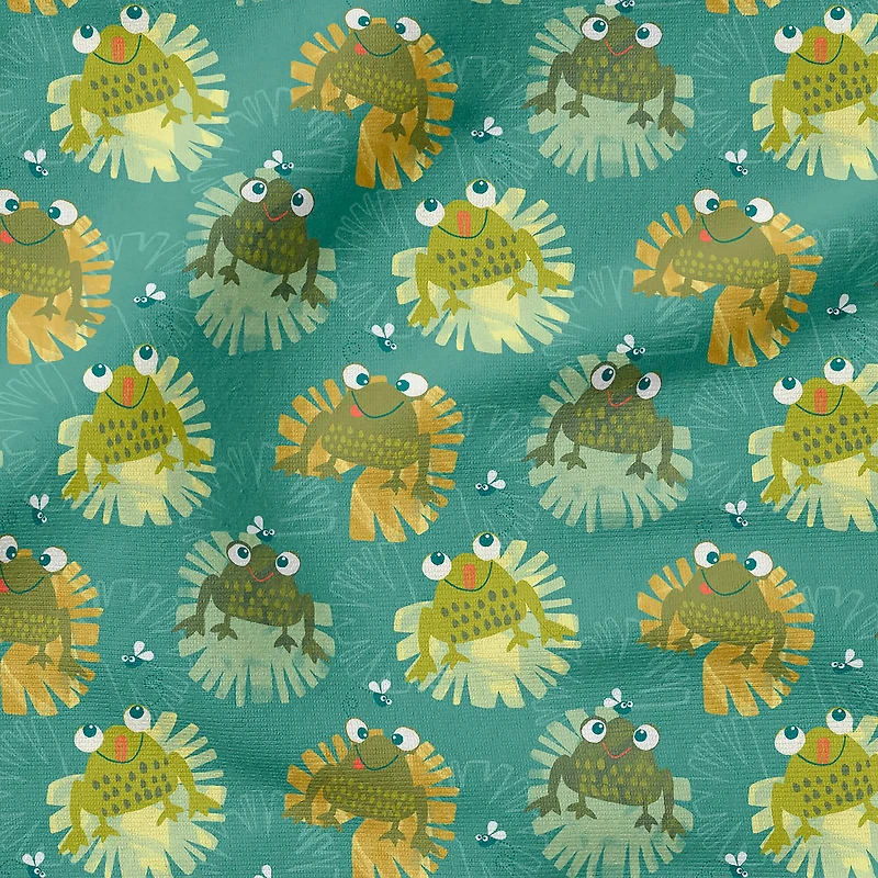 Fabric Editions Lily Pad Frogs Cotton Fabric