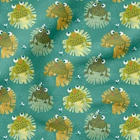 Fabric Editions Lily Pad Frogs Cotton Fabric