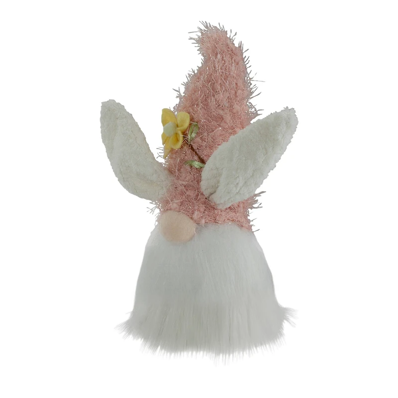 12" Pink & White Easter Bunny Gnome Head Figure