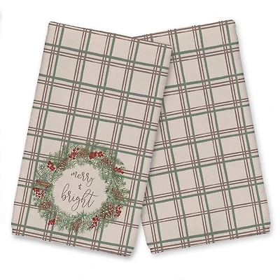 Merry & Bright Plaid Tea Towel Set