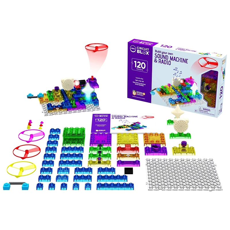 E-Blox® Circuit Blox™ 120 Project Circuit Board Building Block Set, 49 Pieces