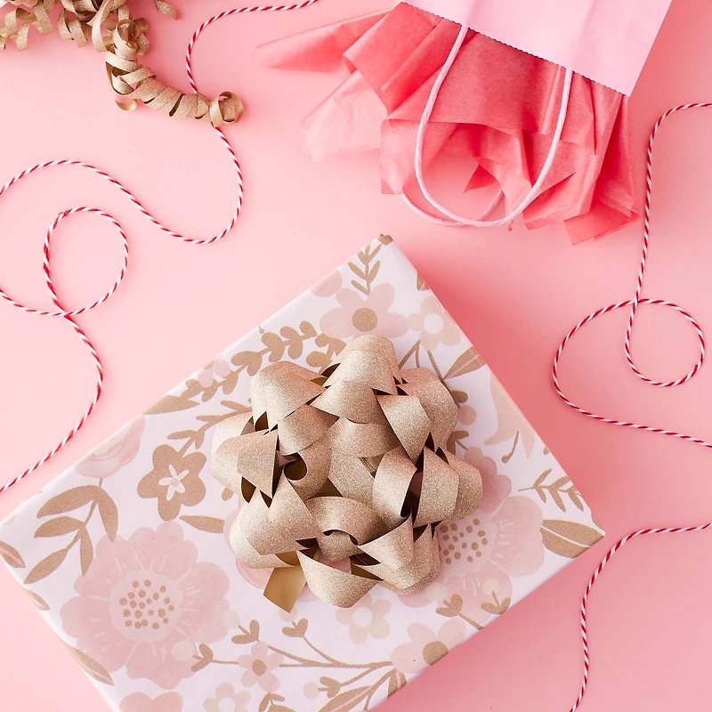 5.75" Gold Glitter Gift Bow By Celebrate It™