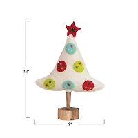 Hello Honey® 12" Handmade Embroidered Wool Felt Tree with Star