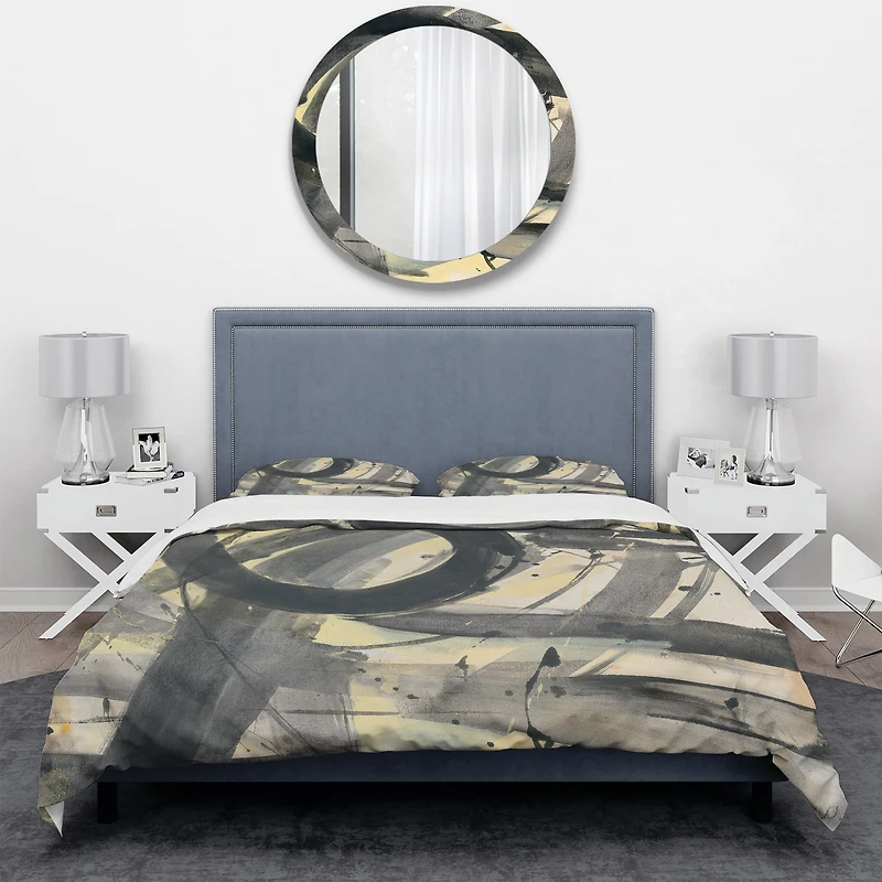 Designart 'Minimalistic Roller IV' Geometric Bedding Set