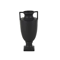 22" Black Ceramic Sleek Amphora Vase