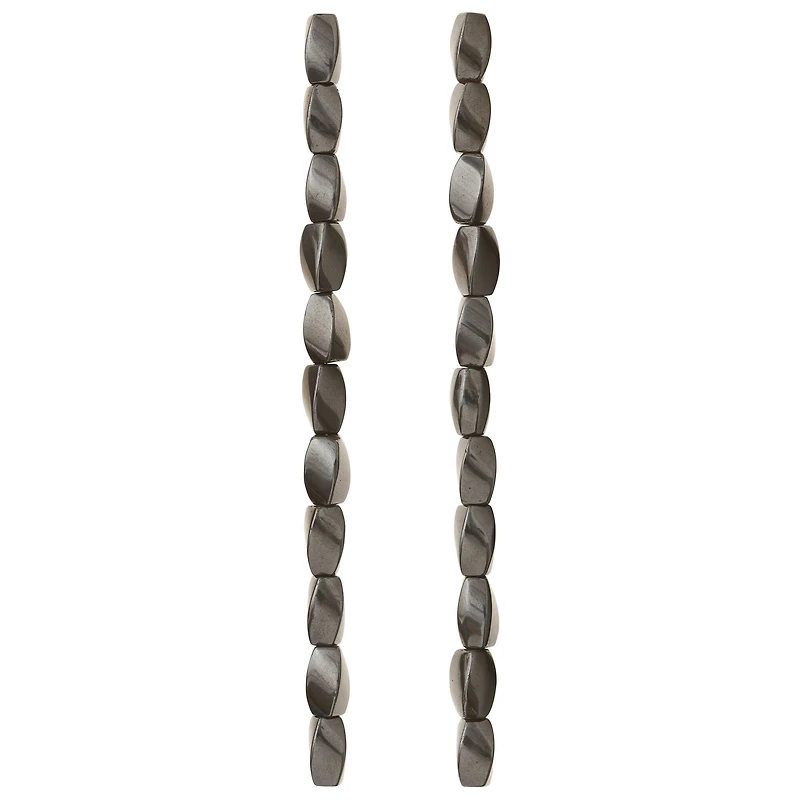 Magnetic Hematite Twist Beads, 12mm by Bead Landing™