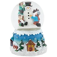 5.5" Snowman & Children Musical Swirling Snow Globe