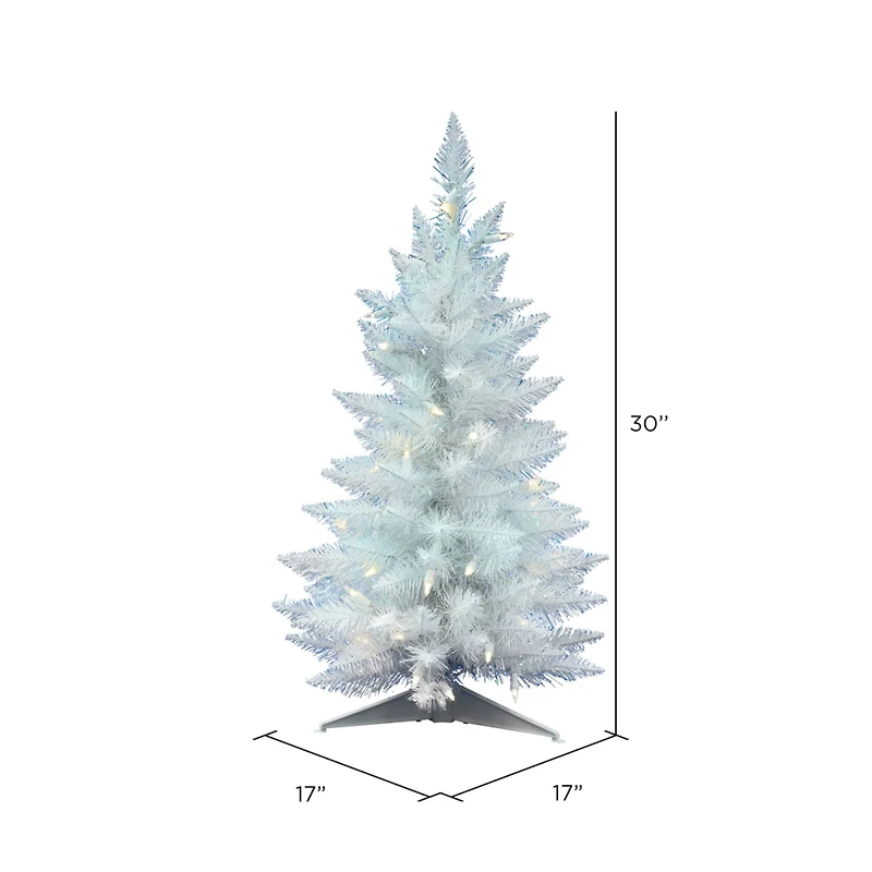 2.5ft. Pre-Lit Sparkle White Spruce Artificial Christmas Tree