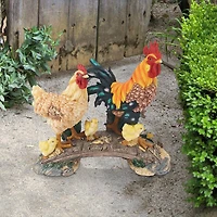 Design Toscano 14.5" Chickens Bridging the Roost Garden Statue
