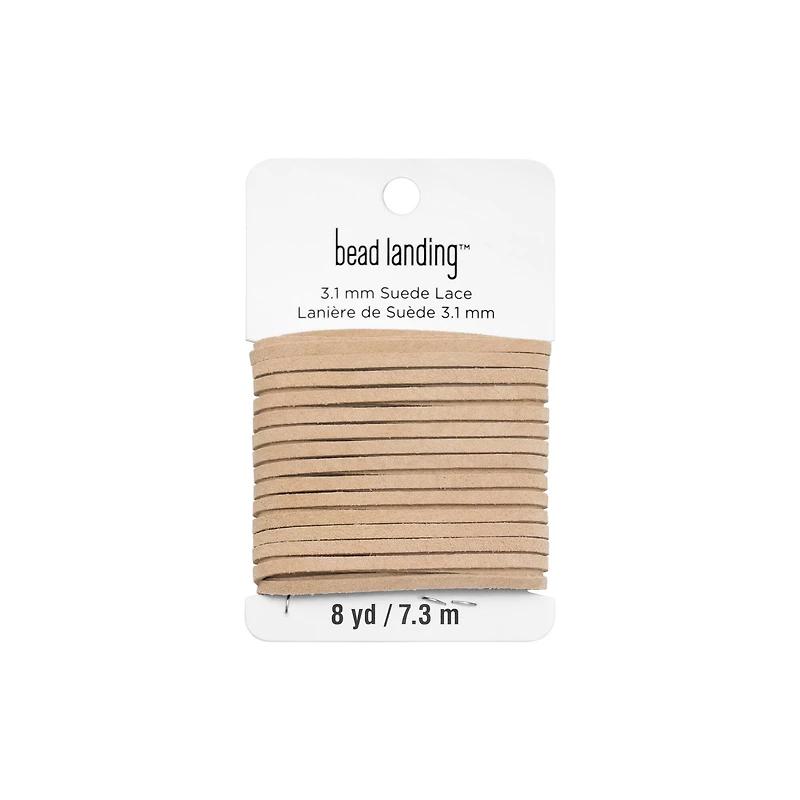 3.1mm Tan Flat Suede Lace by Bead Landing™
