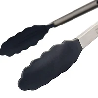 Martha Stewart Everyday Gray Silicone Smart Lock Kitchen Tongs