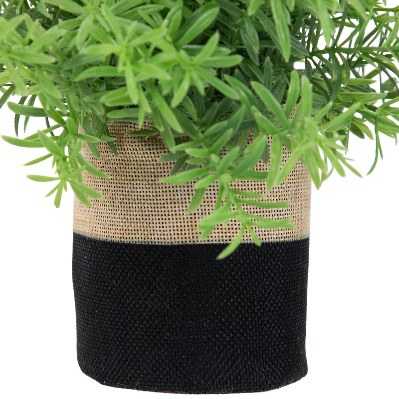 9" Green Leafy Foliage in Fabric Covered Pot