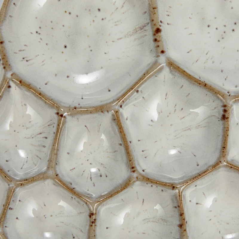 Hello Honey® White Speckled 13-Section Stoneware Dish