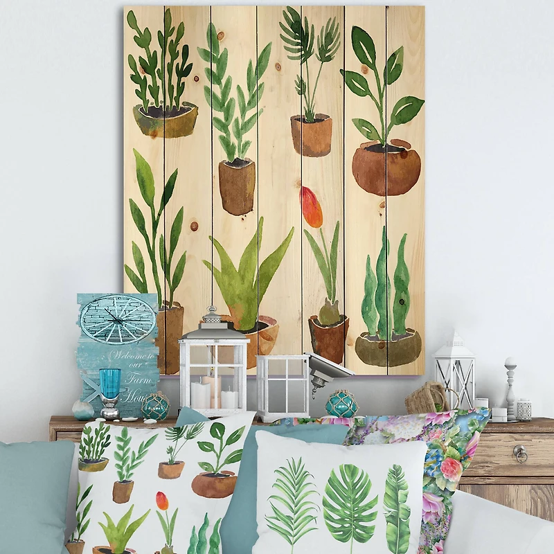 Designart - Eight Potted House Plants