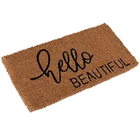 Hello Honey® Black & Brown Hello Beautiful Natural Coir Doormat