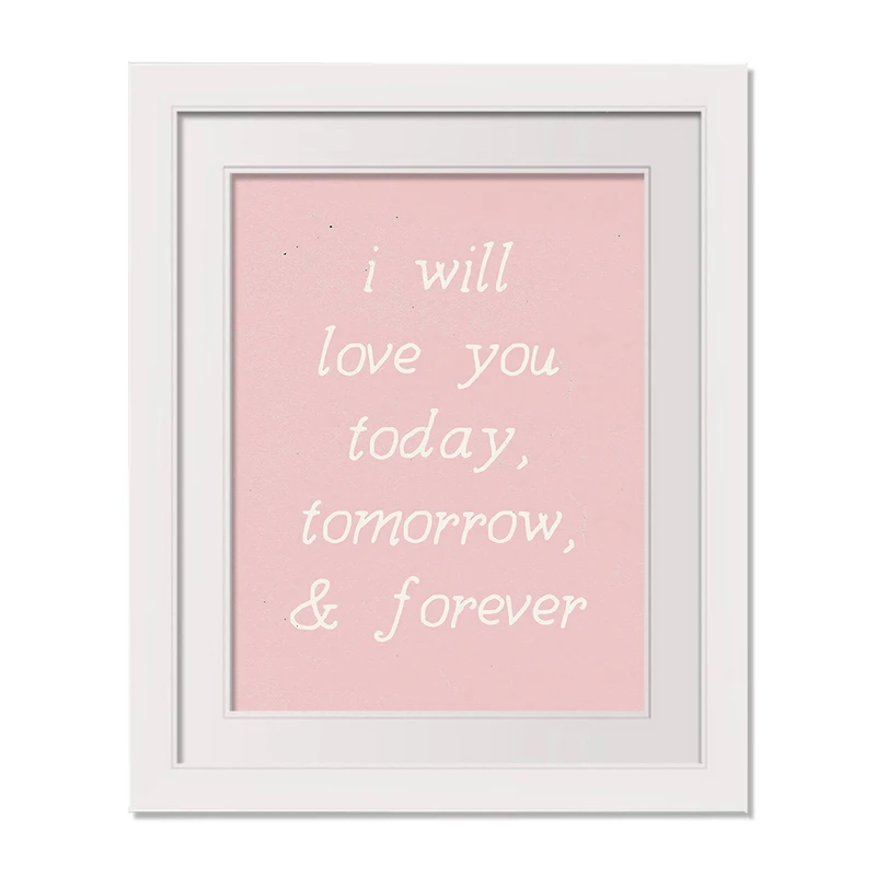 16" x 20" Love You Today Tomorrow Forever White Framed Print Wall Art