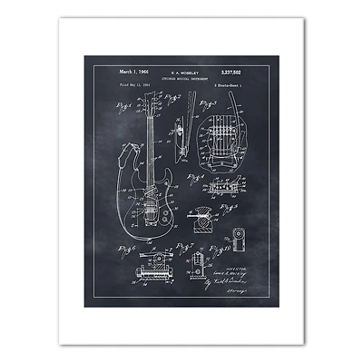 Guitar Patent 12" x 16" Canvas Wall Art