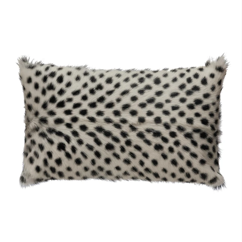Hello Honey® Black & White Spotted Goat Fur Lumbar Pillow