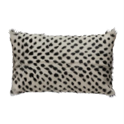 Hello Honey® Black & White Spotted Goat Fur Lumbar Pillow
