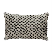 Hello Honey® Black & White Spotted Goat Fur Lumbar Pillow