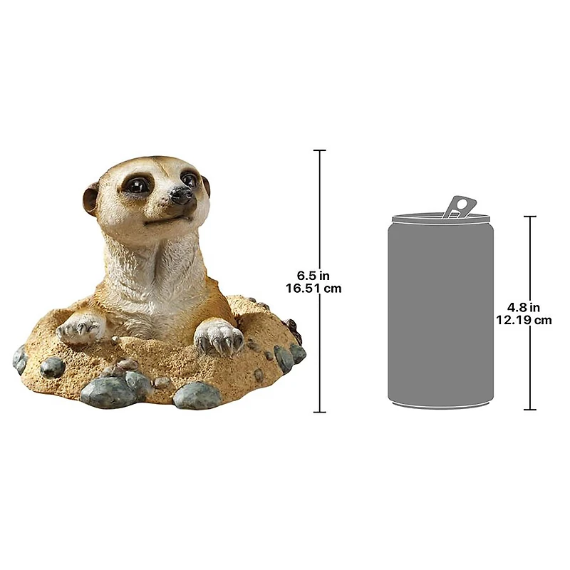 Design Toscano 6.5" Out of Hole Kalahari Meerkat Statue