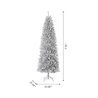 7.5ft. Unlit Silver Tinsel Artificial Christmas Tree