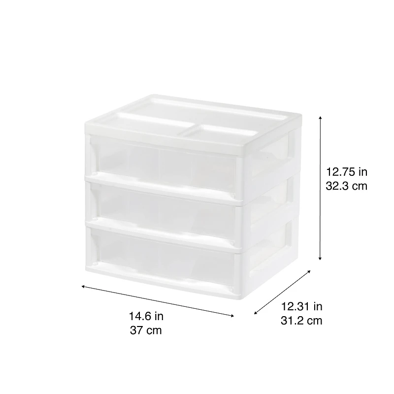 IRIS 13" Clear Tabletop Storage Drawers