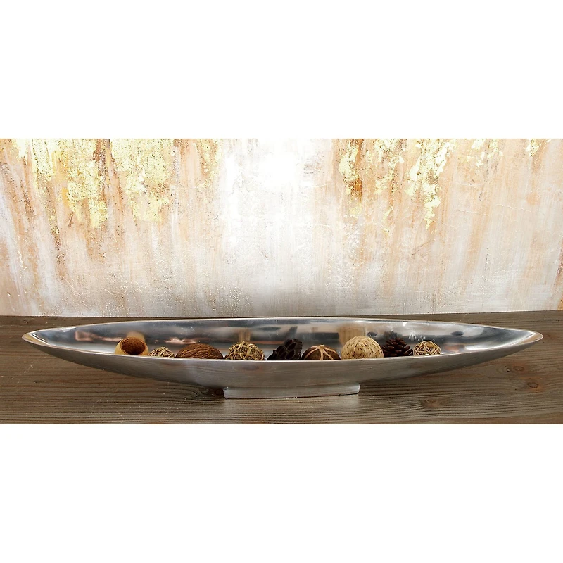 30" Silver Aluminum Modern Boat Tray
