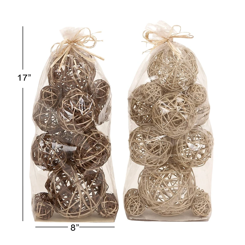 Natural Brown Dried Willow Orb Vase Filler, 2ct.