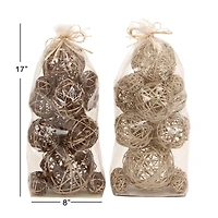 Natural Brown Dried Willow Orb Vase Filler, 2ct.
