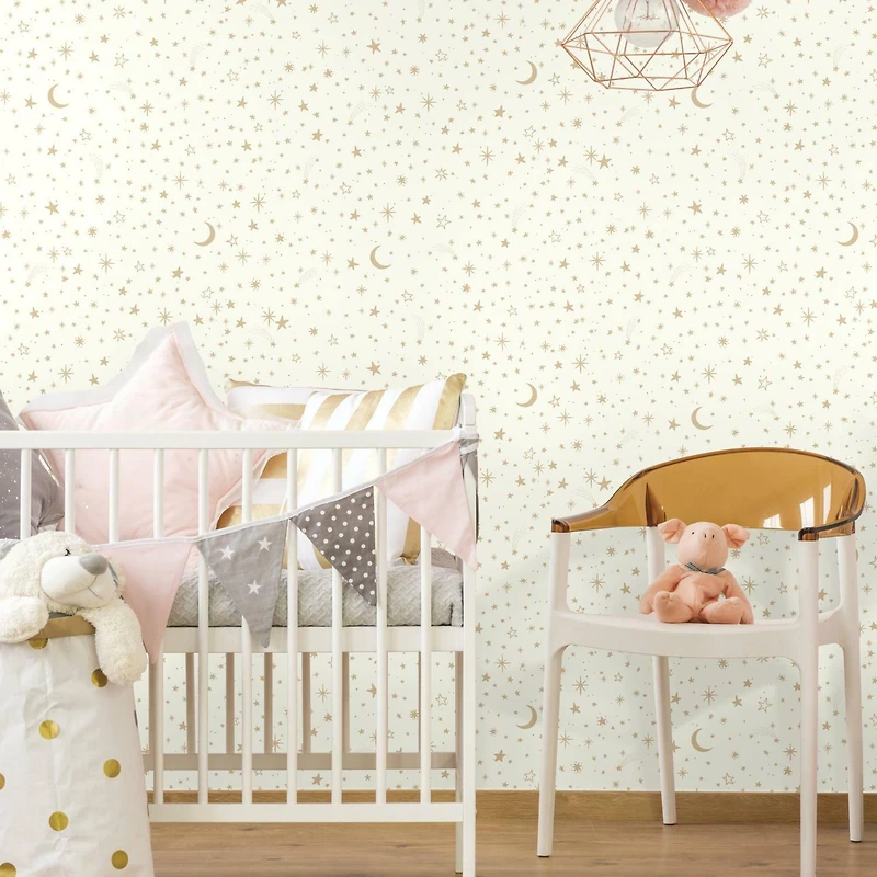 RoomMates Gold Twinkle Little Star Peel & Stick Wallpaper