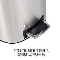 30L Soft-Close Stainless Steel Step Trash Can With Lid