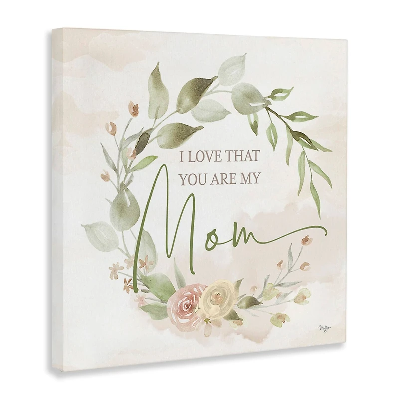 Stupell Industries Mother's Day Rose Wreath Canvas Wall Art