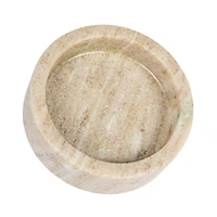 Hello Honey® 5" Beige Round Marble Dish & Bottle Holder