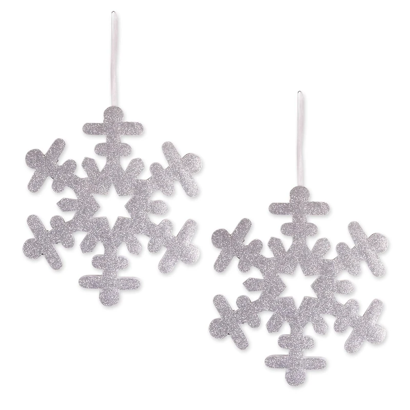DII® Silver Hanging Foam Snowflake Set