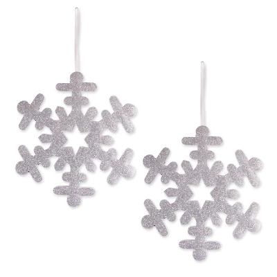 DII® Silver Hanging Foam Snowflake Set