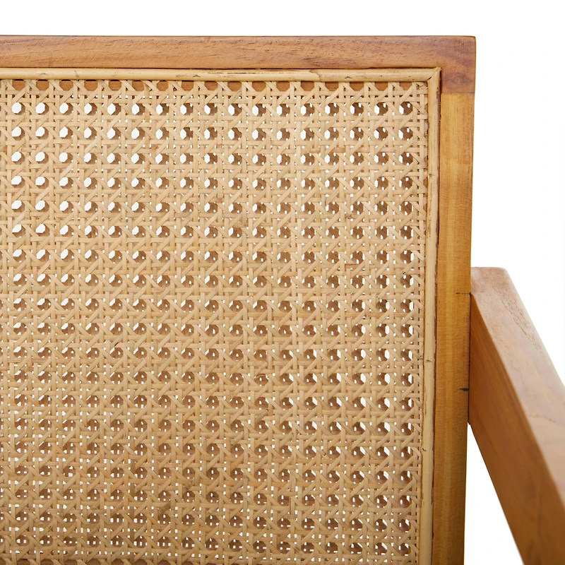 Brown Teak Wood Modern Accent Chair, 20" x 19" x 30"