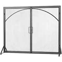 39" Black Metal Minimalistic Single Panel Fireplace Screen