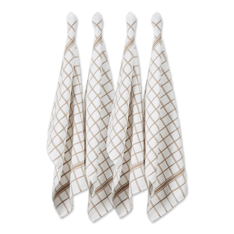 DII® Stone Windowpane Terry Dishtowels, 4ct.