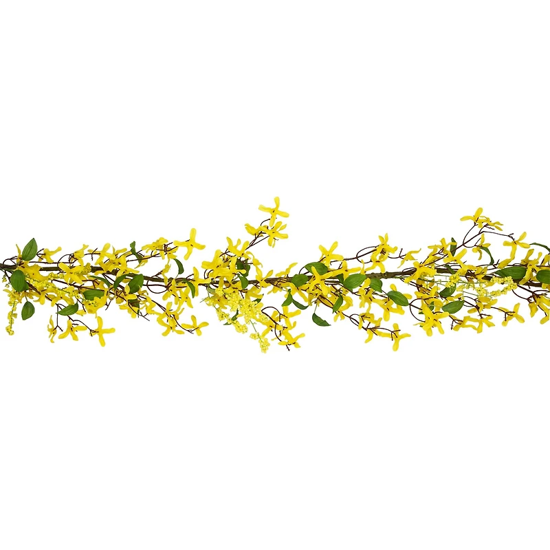 5ft. Yellow Forsythia & Berry Floral Spring Garland